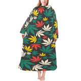 Canabis Marijuana Weed Pattern Print Design 02 Blanket Robe with Sleeves