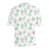 Pastel color cactus pattern Men's All Over Print Polo Shirt