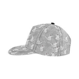 white swan gray background All Over Print Snapback Cap