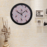 Beautiful toucan flower leaves Elegant Black Wall Clock
