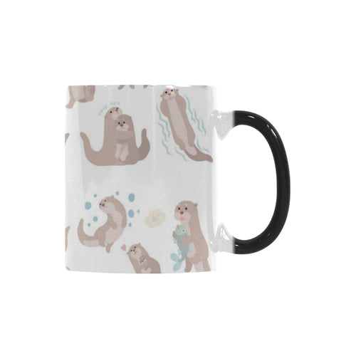 Cute sea otters pattern Morphing Mug Heat Changing Mug