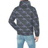 Swordfish Pattern Print Design 03 Men's Padded Hooded Jacket