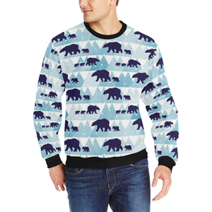 polar bear winter snow pattern Men's Crew Neck Sweatshirt