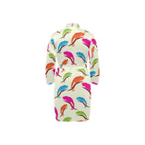 Colorful Chameleon lizard pattern Men's Long Sleeve Belted Night Robe