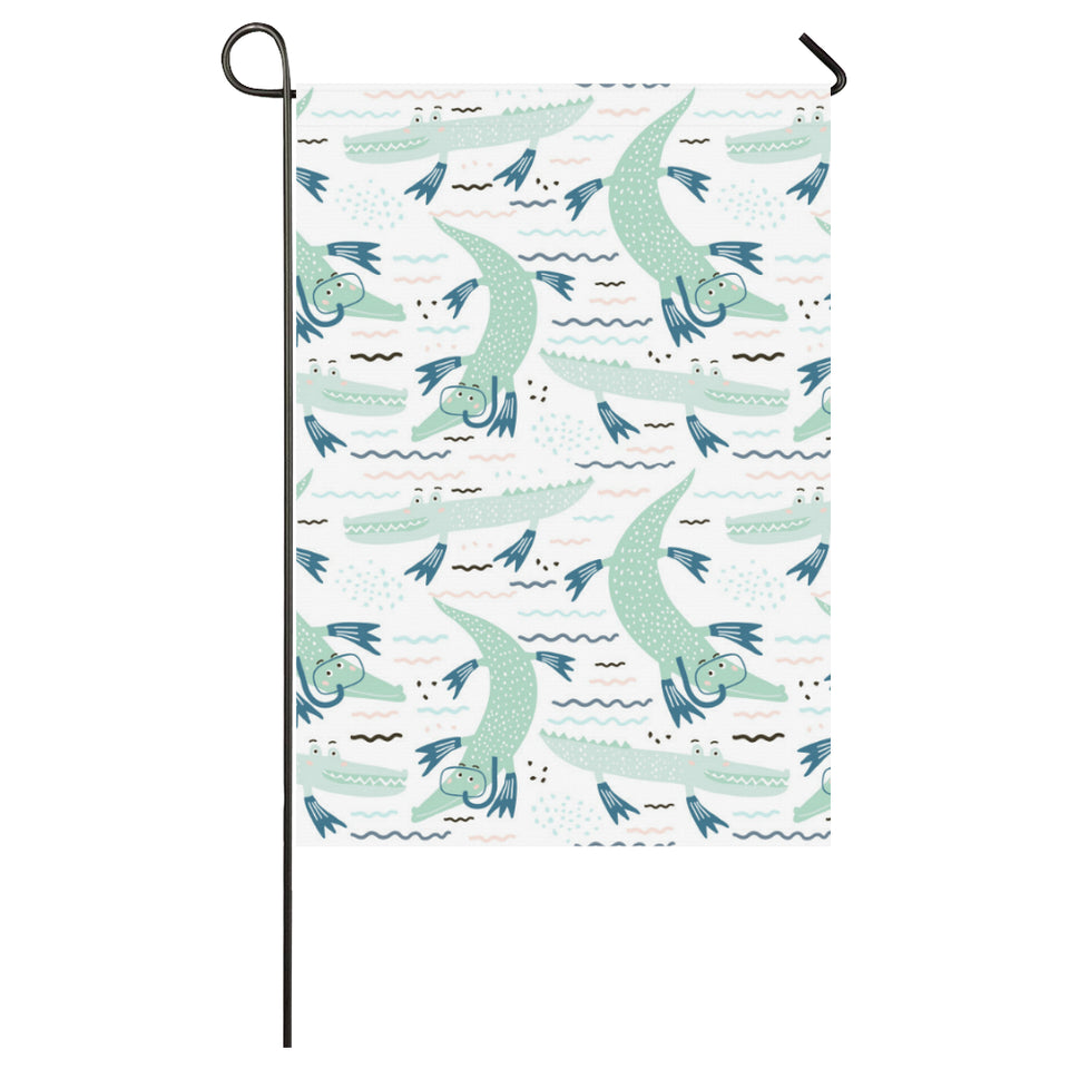 Crocodile diver pattern House Flag Garden Flag