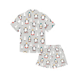 Cute Penguin christmas pattern Kids' Boys' Girls' V-Neck Short Pajama Set