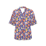 Goldfish Pattern Print Design 04 Women's All Over Print Hawaiian Shirt