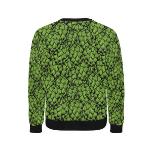 Green hop pattern Men's Crew Neck Sweatshirt