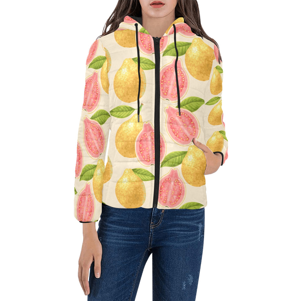 Beautiful guava pattern Women's Padded Hooded Jacket