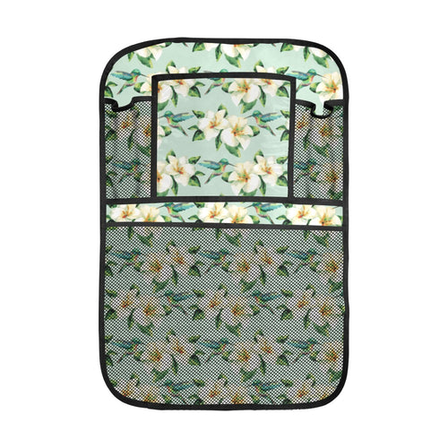 Hummingbird Pattern Print Design 01 Car Seat Back Organizer