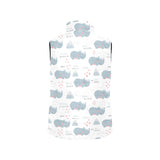 cute rhino heart pattern Women's Padded Vest
