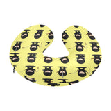 Cute ninja yellow background U-Shaped Travel Neck Pillow