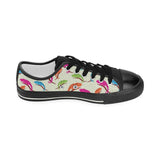Colorful Chameleon lizard pattern Kids' Boys' Girls' Low Top Canvas Shoes Black