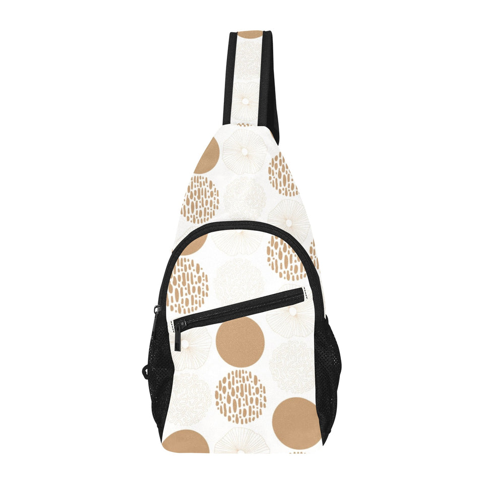 Gold Texture mushroom pattern All Over Print Chest Bag