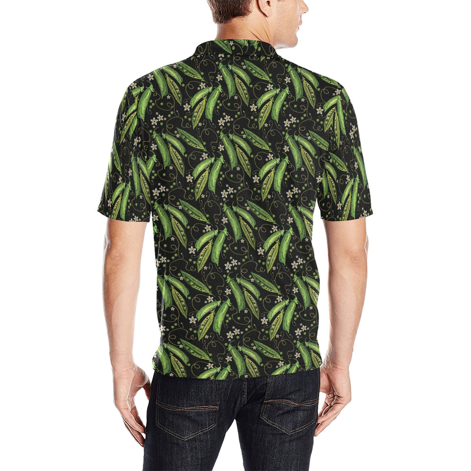 Green Peas Pattern Print Design 02 Men's All Over Print Polo Shirt