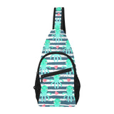 Cute octopuses heart striped background All Over Print Chest Bag