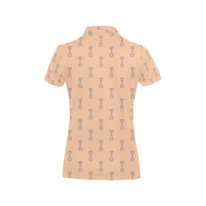 Engine Piston Cream Background Pattern Design 04 Women's All Over Print Polo Shirt