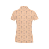 Engine Piston Cream Background Pattern Design 04 Women's All Over Print Polo Shirt