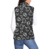 Garlic pattern black background Women's Padded Vest