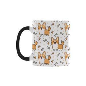 Cute corgi heart star bone pattern Morphing Mug Heat Changing Mug