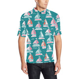 Cute sailboat pattern Men's All Over Print Polo Shirt