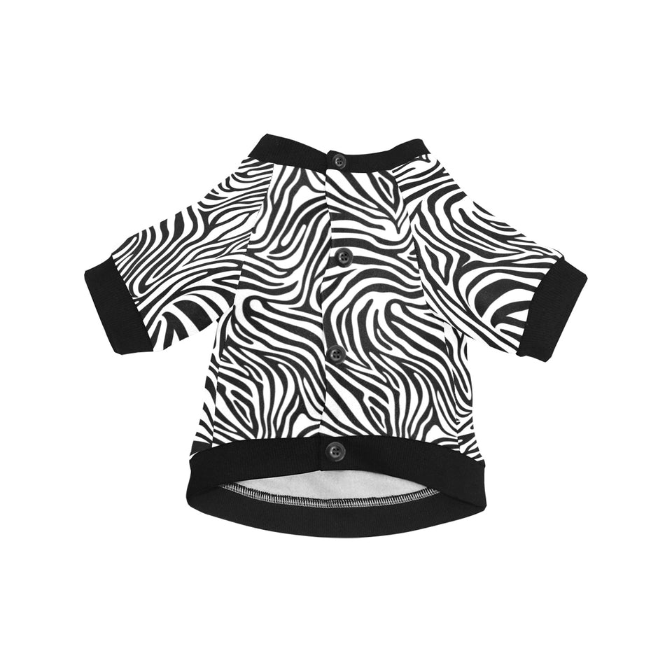 Zebra skin pattern All Over Print Pet Dog Round Neck Fuzzy Shirt