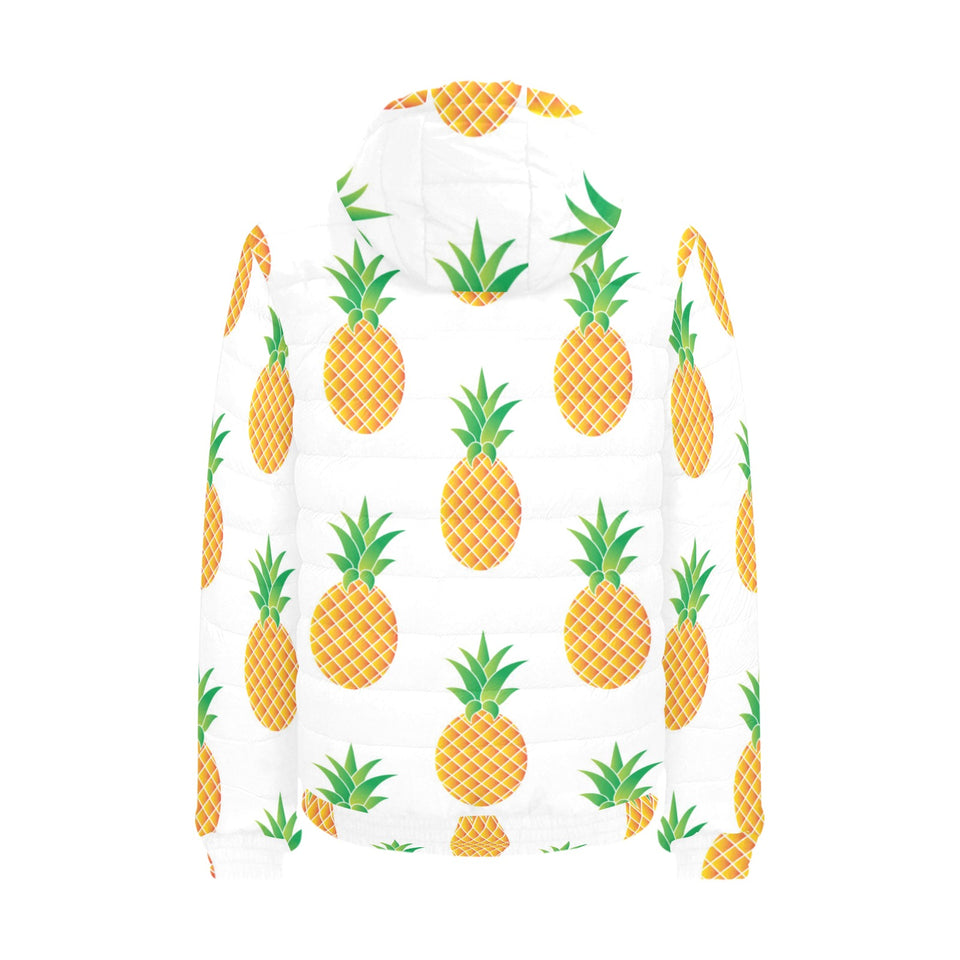 Pineapples pattern Men's Padded Hooded Jacket