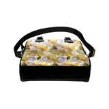 Cool Bee honeycomb leaves pattern Shoulder Handbag