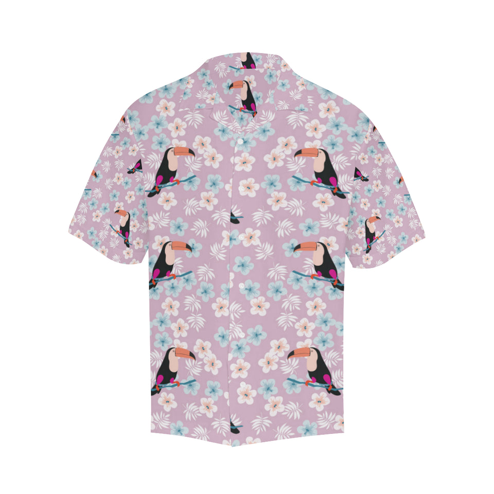 Beautiful toucan flower leaves Men's All Over Print Hawaiian Shirt