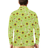 Snail Pattern Print Design 01 Men's Long Sleeve Polo Shirt