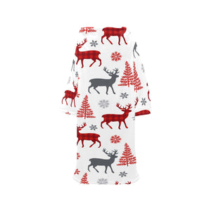 Deer tree snowflakes chrismas pattern Blanket Robe with Sleeves