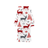 Deer tree snowflakes chrismas pattern Blanket Robe with Sleeves