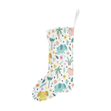 Cute elephants palm tree flower butterfly pattern Christmas Stocking