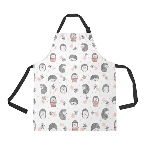 Hedgehog Pattern Print Design 02 All Over Print Adjustable Apron