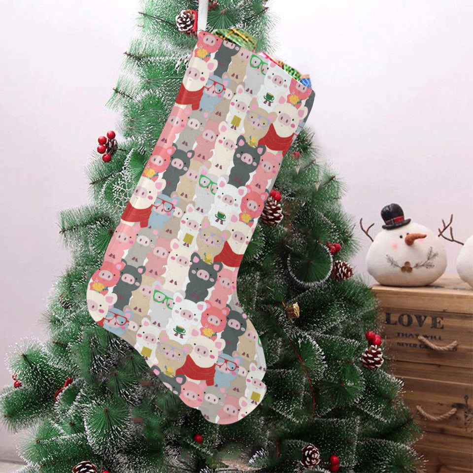 Pig Pattern Print Design 02 Christmas Stocking