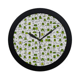 Sketch funny frog pattern Elegant Black Wall Clock