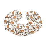 Sloths hanging on the tree pattern U-Shaped Travel Neck Pillow