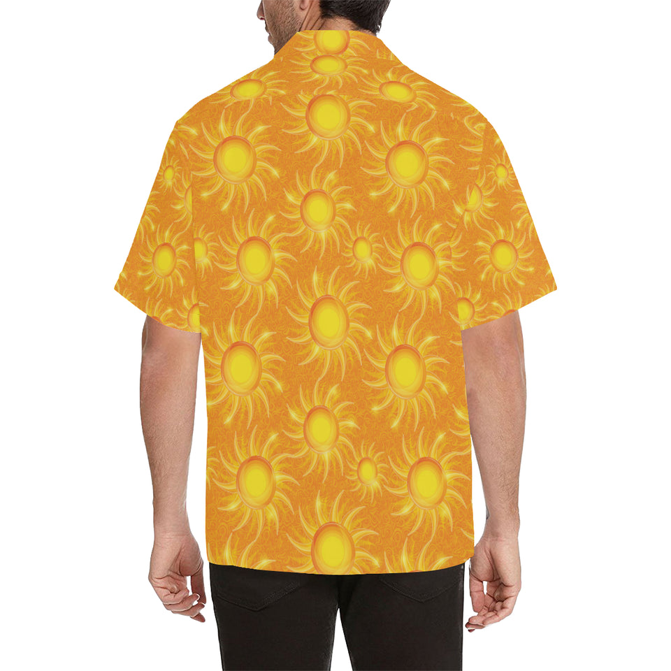 Sun orange background Men's All Over Print Hawaiian Shirt