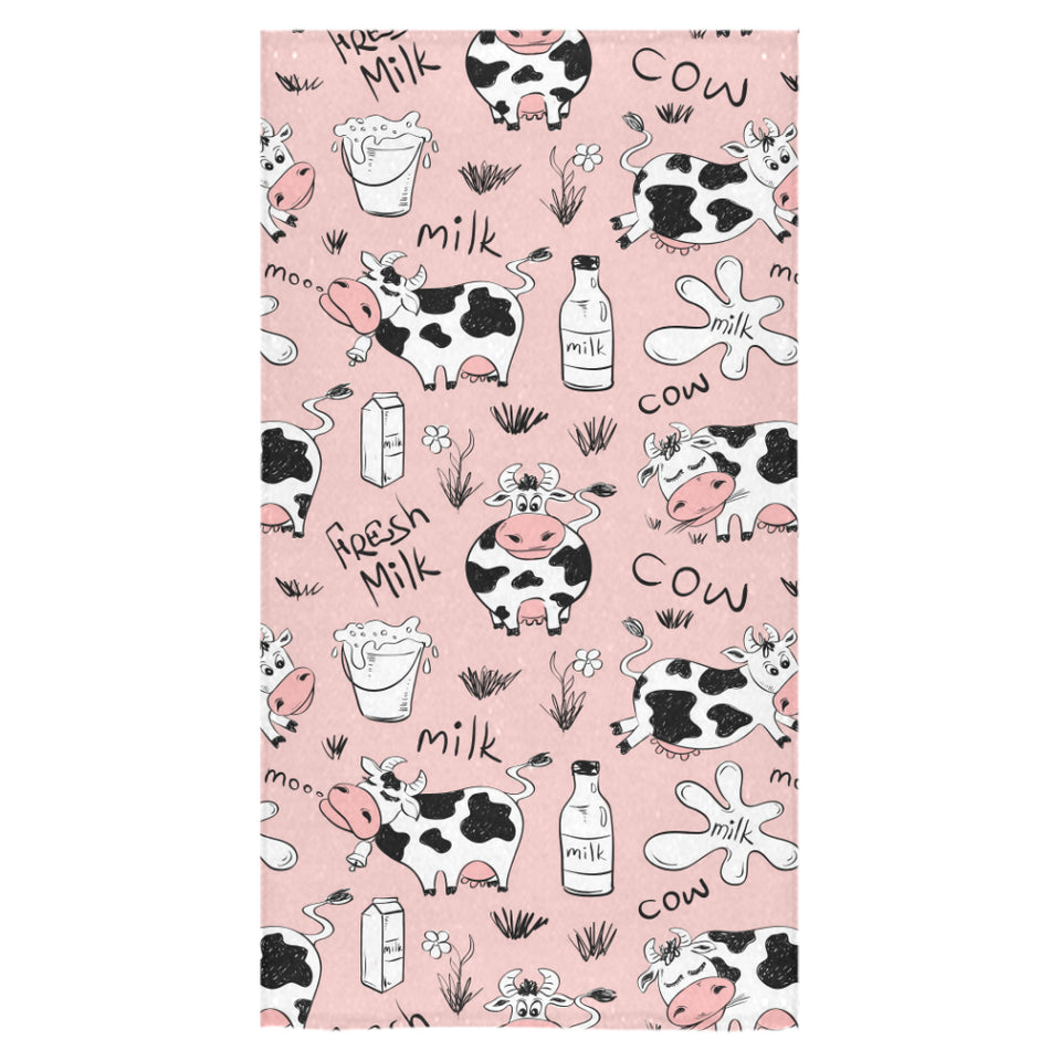 Cows milk product pink background Bath Towel