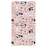 Cows milk product pink background Bath Towel