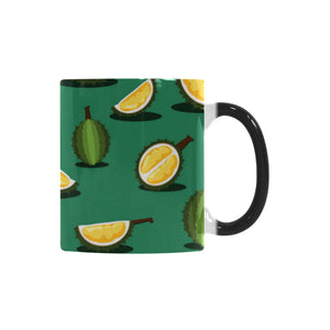 Durian pattern green background Morphing Mug Heat Changing Mug