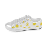Sun pattern Men's Low Top Shoes White