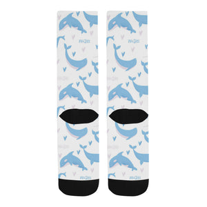 Blue whale pattern Crew Socks