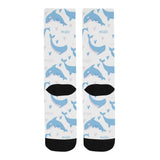 Blue whale pattern Crew Socks