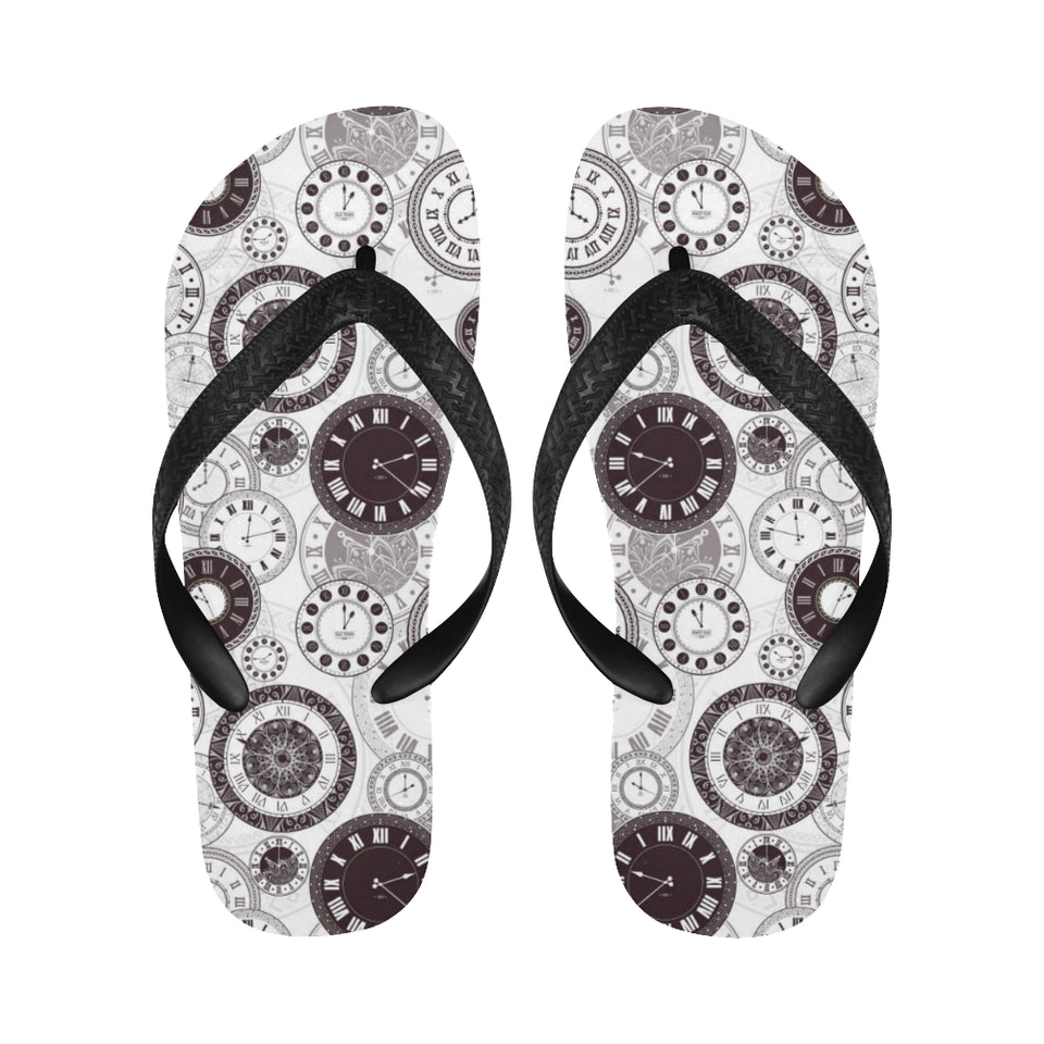 Classic vintage clock pattern Unisex Flip Flops