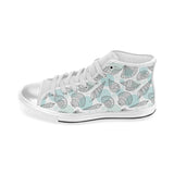 Shell polynesian tribal Women's High Top Canvas Shoes White