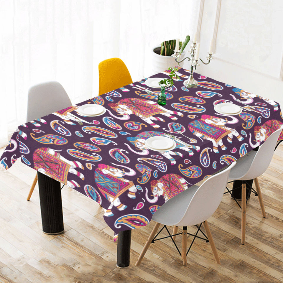 Elephant indian style ornament pattern Tablecloth