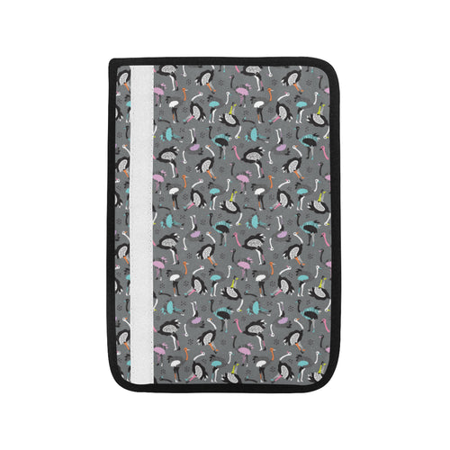 Ostrich Pattern Print Design 01 Car Seat Belt Cover