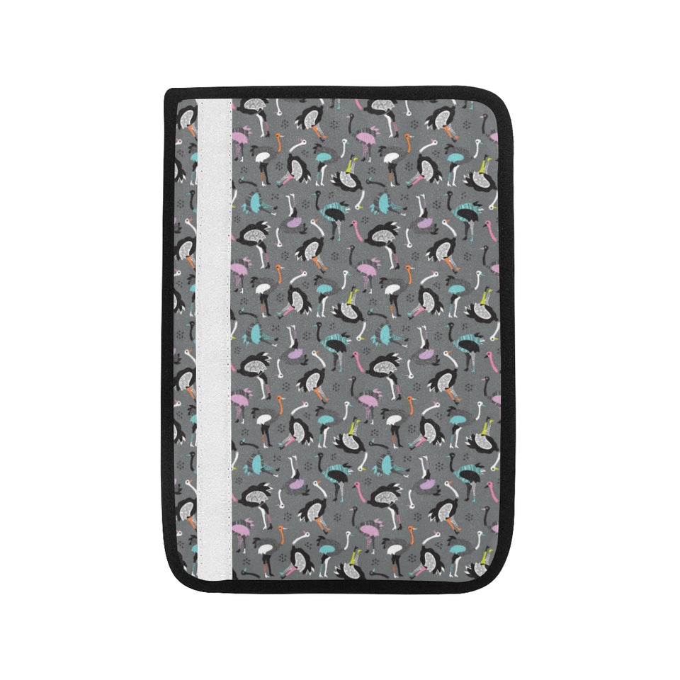 Ostrich Pattern Print Design 01 Car Seat Belt Cover