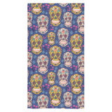 Sugar skull flower pattern Bath Towel